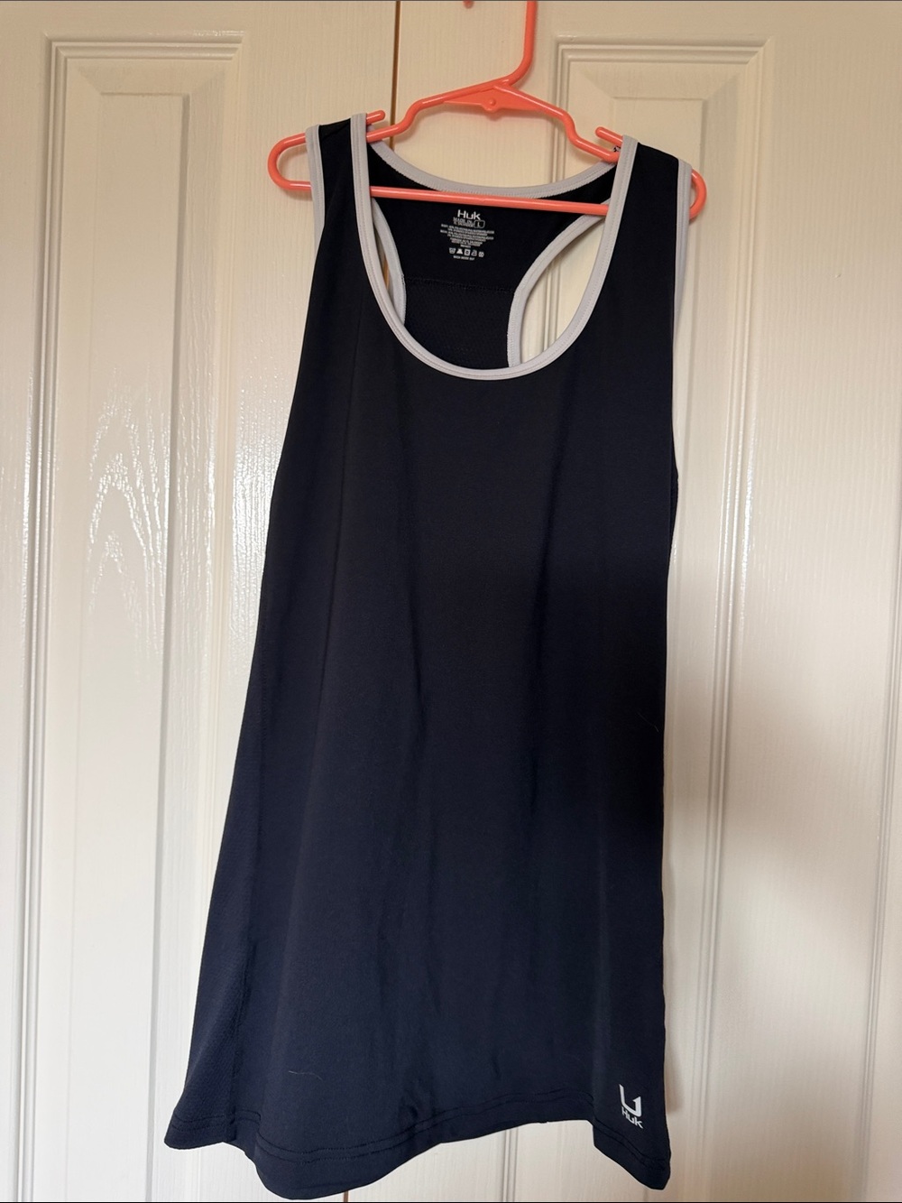 Huk Black Swim Coverup Tank with White Trim